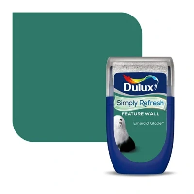 Image of Dulux Simply Refresh Feature Wall Matt Emulsion Paint Emerald Glade 30ML Tester, 5569267