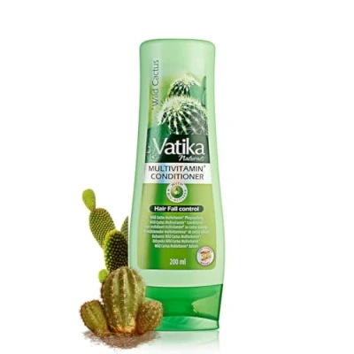 Image of Vatika Naturals Wild Cactus Multivitamin Conditioner 200ml, For Hair Fall Control , With Goodness Of Cactus, Garlic, Ghergir, Blended Vital Multivitamins