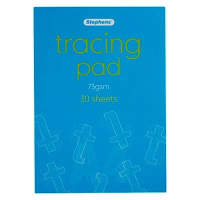 Image of Stephens Tracing Paper Pad A4 Size 73gsm 30 Sheets, Ideal For Copy, Transfer, Pattern Or Images, Use With Paper, Glass, Metal, Ceramic, Clay, wood, Excellent Transparency