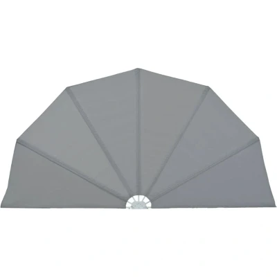 Image of vidaXL Collapsible Terrace Side Awning Grey 160 cm