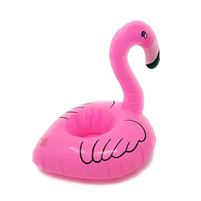 Image of Inflatable Drink Holder Holds Cups, Cans or Water Bottles! [Flamingo]