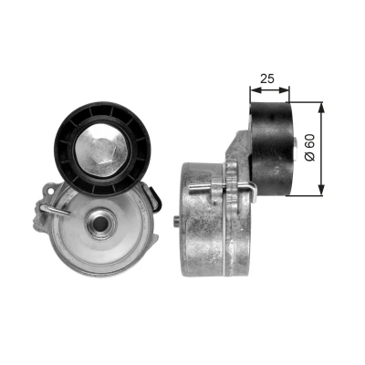 Image of 96535229, 9653522980 Tensioner Pulley GATES FleetRunner Micro V Kit T39033 CITROËN: Berlingo / First I, PEUGEOT: Partner I Van