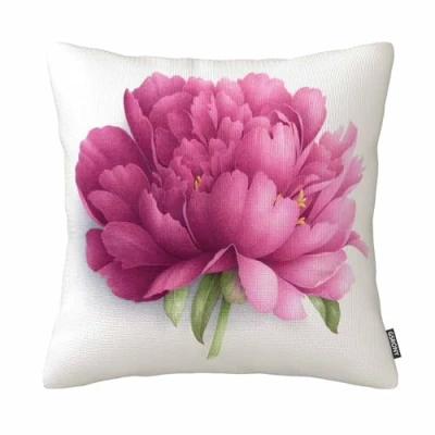 Image of GSRONY Floral Throw Pillow Covers Vintange Flower Pattern Peony Cushion Case Home Decor Pillowcase 18x18 Inches