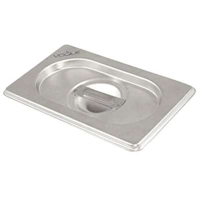 Image of Vogue Stainless Steel 2/1 Gastronorm Lid, Silver, GN Double Size Pan Compatible with all Sized Trays, Size: 30(H)x650(W)mm, Centre Handle, K939