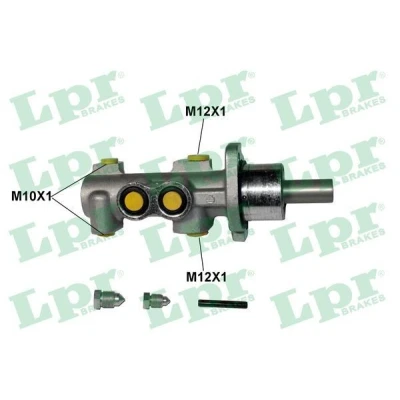 Image of P11913 Master Cylinder LPR 1947 20,64mm Aluminium 12 X 1 (2), 10 (2) PEUGEOT: 306 Saloon, 206 Hatchback