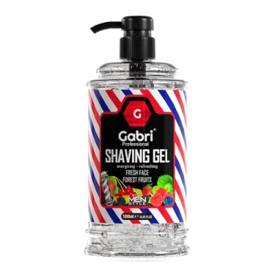 Image of Gabri Shaving Gel with Pump Transparent 1000 ml Moisturizing and Smooth Experience Fresh Active Easy, Refreshing, Shave (Forest Fruits)