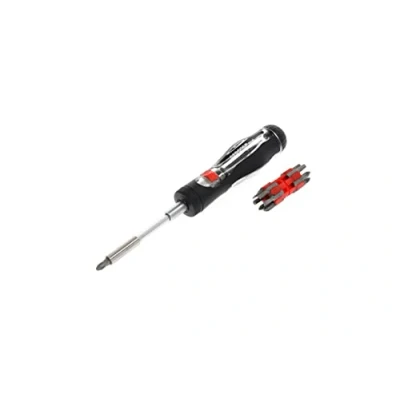Image of GEDORE red Screwdriver ratchet with bit magazine, 1/4&quot; 6.3 mm hex, telescoping blade, reversible, R38910000