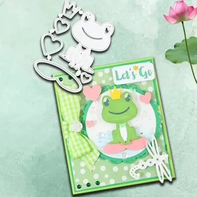 Image of Frog Themed Metal Die Cuts,Merry Christmas Squqre Frame Cutting Dies Cut Stencils DIY Scrapbooking Decorative Embossing Paper Party Wedding Card Making