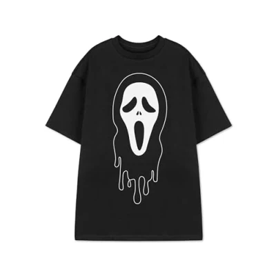 Image of Vanilla Underground Ghostface Unisex Black Graphic Tee Horror Movie Fan Short Sleeve T Shirt Stylish Apparel Teens &amp; Adults Scary Film Merchandise Gift