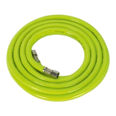 Image of Sealey Air Hose High Visibility 5m x Ø8mm with 1/4&quot;BSP Unions