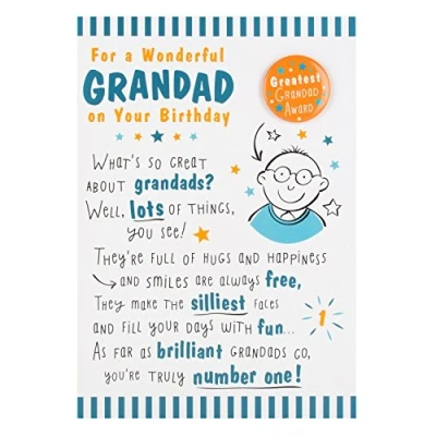 Image of Hallmark 25452913 Grandad Birthday Card &quot;With Badge&quot; Medium