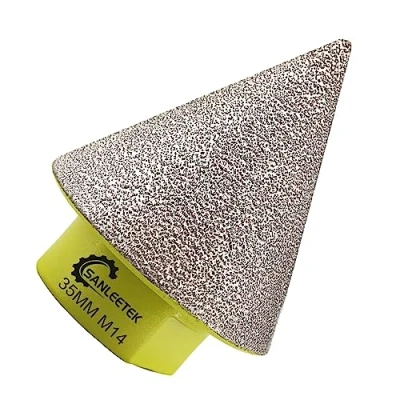 Image of Diamond Beveling Chamfer Bits 35mm SANLEETEK Cone Tile for Shaping Enlarging Grinding Existing Holes in Ceramic Porcelain Marble Granite M14 Thread