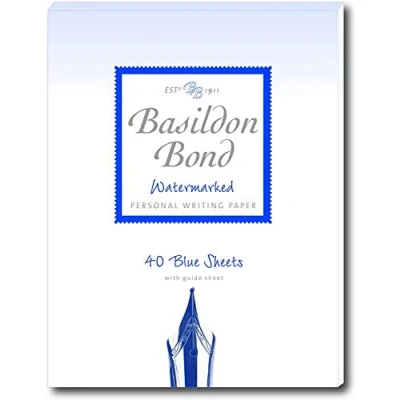Image of Basildon Bond Luxury Writing Pad with 40 Sheets Blue, Duke (137 x 178mm)