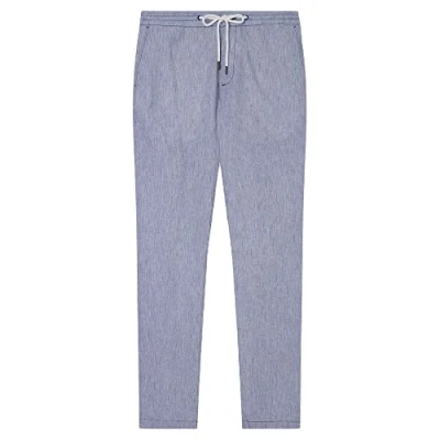 Image of Hackett London Men&#039;s Mini Stripe Chino Pants, Navy/White, 32W / 30L