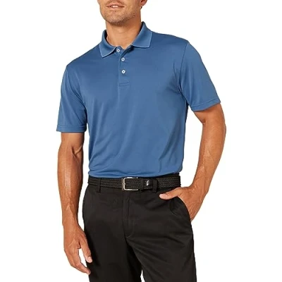 Image of Amazon Essentials Men&#039;s Slim Fit Quick Dry Golf Polo Shirt, Dark Blue, M