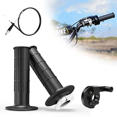 Image of 7/8&quot; 22mm Dirt Bike Twist Throttle Accelerator Handle Grip + Cable Clamp Replacement for 50cc 90cc 110cc 125cc 140cc 150cc 200cc 250cc Pit Dirtbike