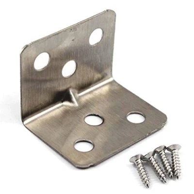 Image of (50 Pieces) Angle Connector Corner Brackets Stainless Steel L Shape Brace for Wood Shelving 36x26x26mm