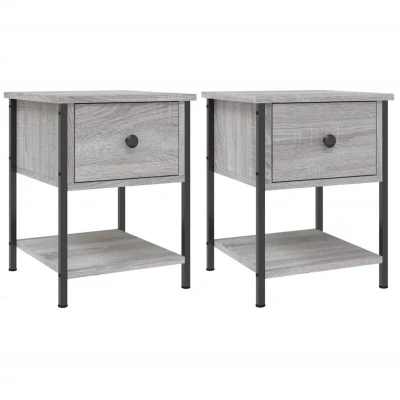 Image of vidaXL Bedside Tables 2 pcs Grey Sonoma 34x35.5x45 cm Engineered Wood