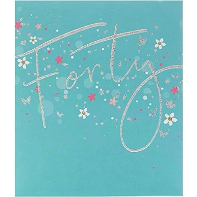 Image of UK Greetings 40th Birthday Card for Her/Friend Flower Design