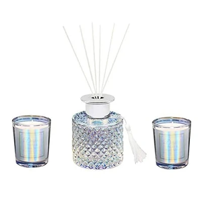 Image of lesser and pavey LP48412 Desire Lustre Diffuser &amp; Candle Set For Adults Multicolor Accessory, Silver