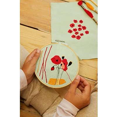 Image of DMC Restful Poppies Mindful Making Embroidery Kit