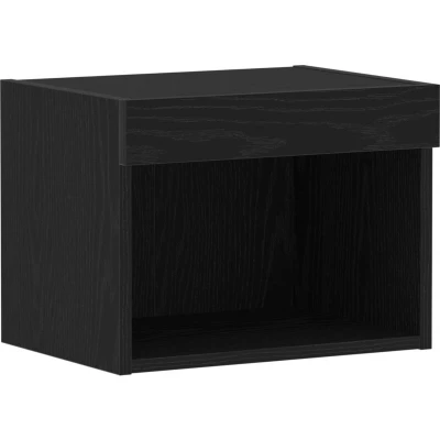 Image of vidaXL Wall Cabinet with LED Lights Black Oak 40x30x30 cm