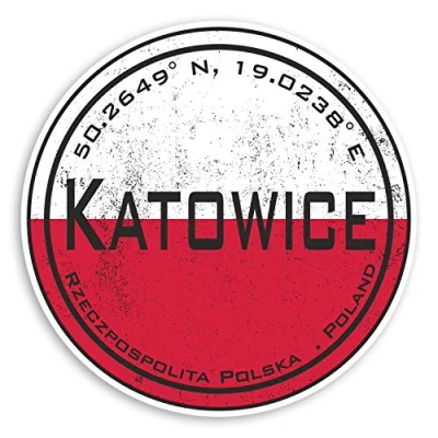 Image of 2 x 10cm Katowice Poland Vinyl Stickers Flag Polish Sticker Luggage #20667 (10cm Wide)