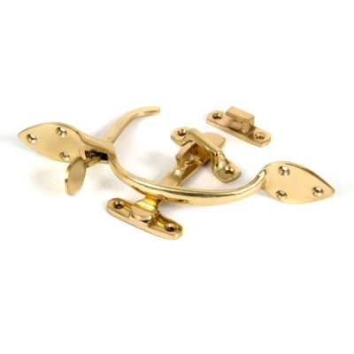 Image of From The Anvil Polished Brass Cast Suffolk Latch Set