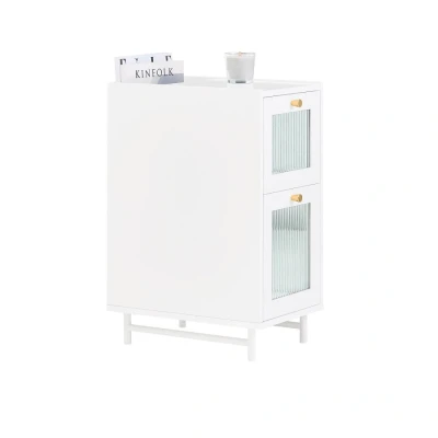 Image of SoBuy Side Cabinet Table End Bedside Nightstand Telephone White W30 x D45 H65cm FBT139 W