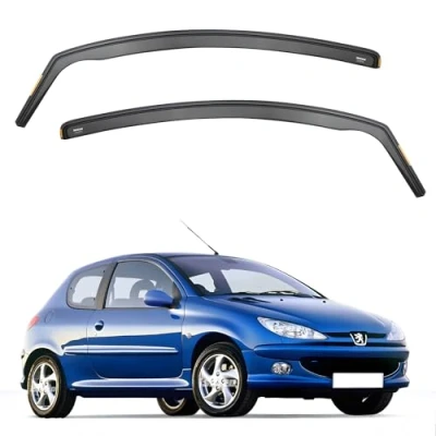 Image of Ispeed Wind Deflectors For Peugeot 206 3 Door Hatchback 1998 2012 2pc Keep Your Car Ventilated In Rain Reduce Turbulence Tinted Channel Type