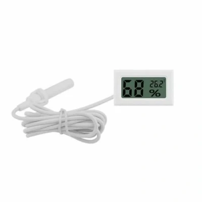 Image of Fasizi 2 in 1 Digital LCD Embedded Thermometer Hygrometer with External for Reptile Incubator Aquarium Poultry White