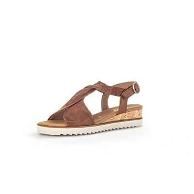 Image of Gabor Comfort Wedge sandals, Women&#039;s, Size: 5.5, Camel Leather