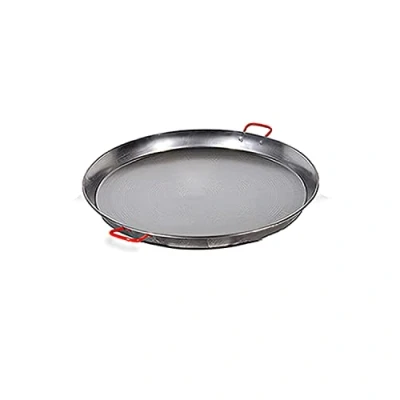 Image of Garcima La Ideal Polished Steel Paella Pan,Silver/Red,30cm