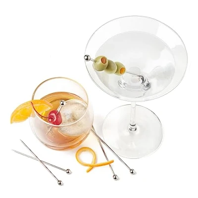 Image of Final Touch Set of 6 Stainless Steel Cocktail Picks Polished Finish