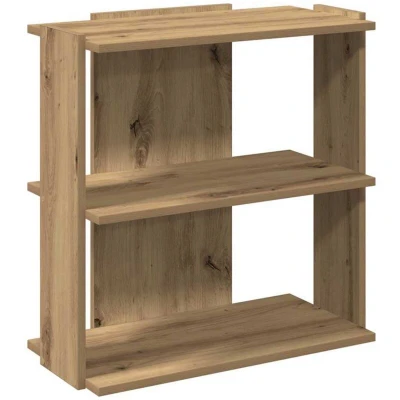 Image of vidaXL 3 Tier Bookcase Artisan Oak Bookshelf, 60x30x60 cm, Engineered Wood Shelf for Living Room/Office/Bedroom, Stylish and Durable Display