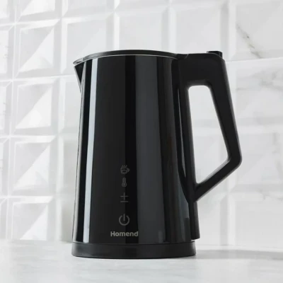 Image of Homend Smart Heatrow 1616UK 1.7L Electric Black Kettle Stainless Steel, Silent Fast Boil Water with App Control, Cool Touch &amp; Keep Warm Function