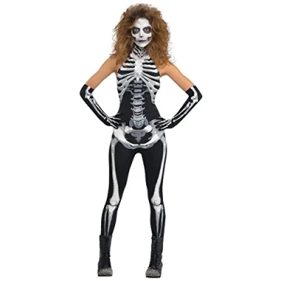 Image of amscan 844639 Adults Sexy Bone A Fied Babe Fancy Dress Halloween Skeleton Costume UK 8 10