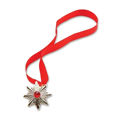 Image of Bristol Novelty BA230 Dracula Medallion Gold, mens, Red, One Size