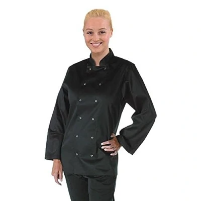 Image of Whites Chefs Apparel A438 XS Vegas Chef Jacket, Long Sleeve, Black