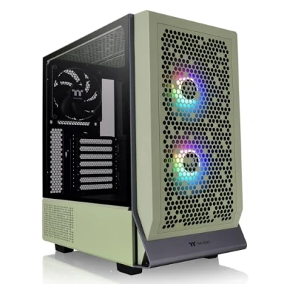 Image of Thermaltake Ceres 300 Matcha Green Mid Tower E ATX Computer Case with Tempered Glass Side Panel; 2xCT140 ARGB Fan Preinstalled; Rotational PCIe Slots; CA 1Y2 00MEWN 00; 3 Years Warranty