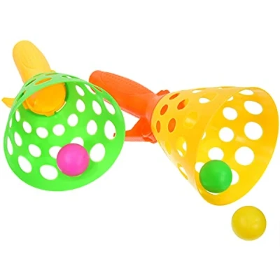 Image of D.A.Y. Republic Click and Catch Ball Launcher Set with Two Launchers 3 Balls, Fun Outdoors Garden &amp; Beach Toy Game for the Whole Family, Develops Hand eye Coordination (Click Catch, 1 Set)