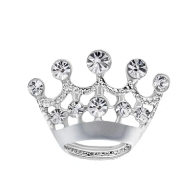 Image of tanxuan Crystal Crown Brooch Vintage Lapel Pin Women Rhinestone Breastpin Princess Queen Badge Girls Gift Wedding Party Clothes Decoration