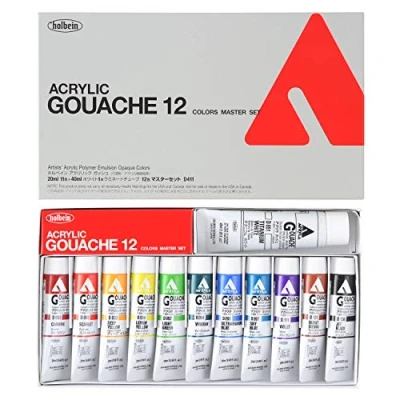 Image of 12 Colors Holbein acrylic la gouache set master (japan import)