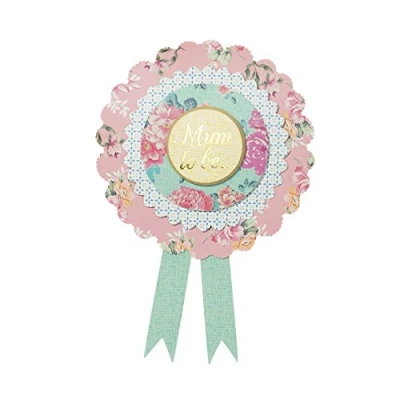 Image of Talking Tables Baby Shower Decorations Rosette Badge Mum To Be For Girls Boys Gender Neutral