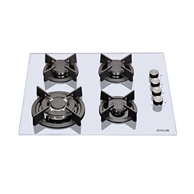 Image of Millar GH6041XEW Tempered Glass Hob With 4 Gas Burners 60 Cm, White
