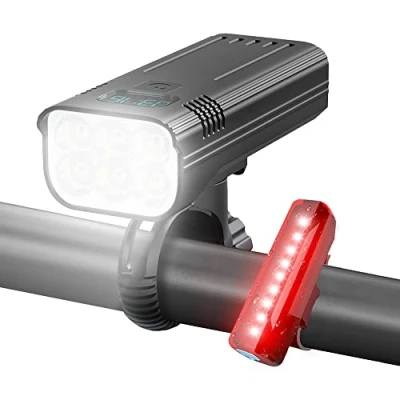 Image of Victoper Bike Lights Front And Back, Super Bright 6000 Lumen 6LED Bicycle Durable IPX5 Waterproof USB Rechargeable 5 Modes Set For Road Mountain Night Riding Camping