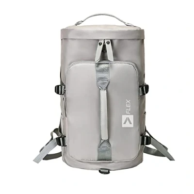 Image of Sports Gym/Travel Duffle Bag with Separate Shoes Compartment and Wet Pocket, Unisex Waterproof Gym for Men Women, Durable Travel Duffel Shoulder Strap (Grey)