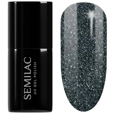 Image of SEMILAC 096 Starlight Night Nail UV Gel Polish Long Lasting and Easy to Apply Soak off UV/Led Perfect for Home Professional Manicure Pedicure 7 ml