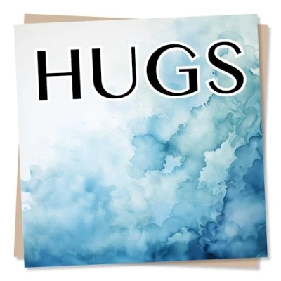 Image of Sympathy or Get Well Soon Card Hugs Blue For Friend Family Made in UK