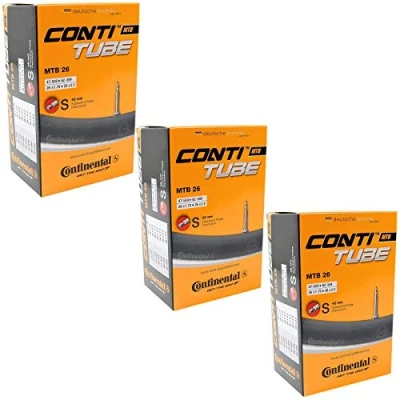 Image of Continental 26&quot; x 1.75 2.5 Mountain Bike Inner Tubes with 42mm Presta Valve (Set of 3), Black